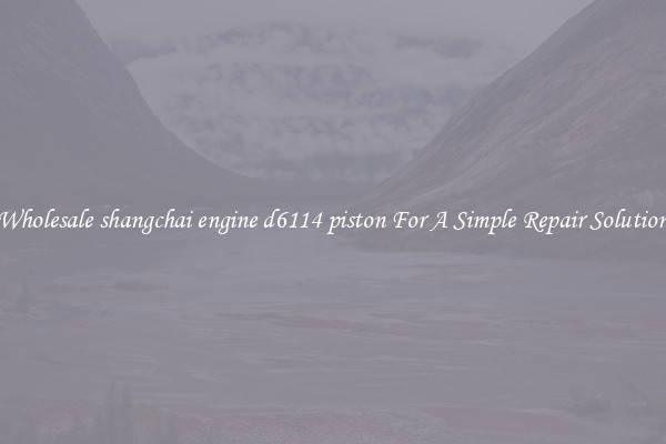 Wholesale shangchai engine d6114 piston For A Simple Repair Solution