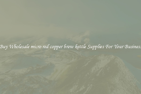 Buy Wholesale micro red copper brew kettle Supplies For Your Business