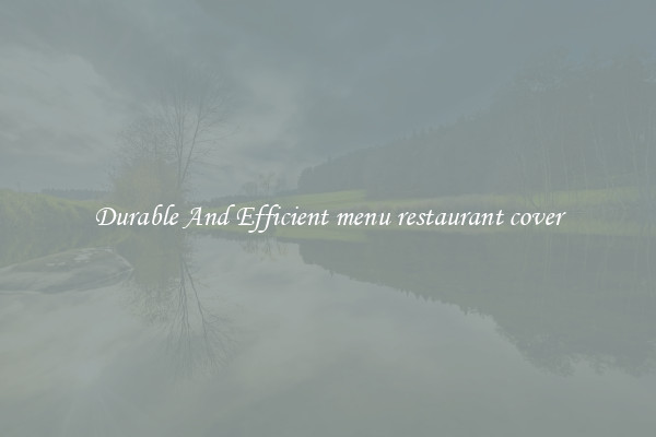 Durable And Efficient menu restaurant cover