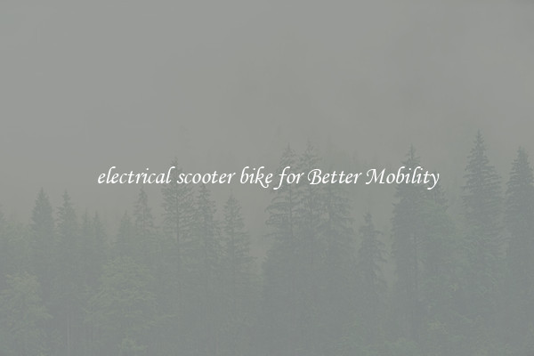 electrical scooter bike for Better Mobility